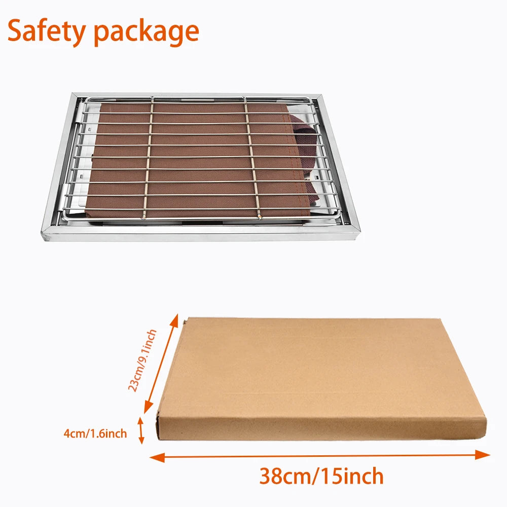 IGT Camping Folding Wood Table – Portable Gas Stove & BBQ Grill Table