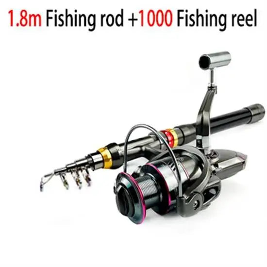 Carbon Fiber Telescopic Fishing Rod & Reel Combo – 1.8–3.6m Spinning Kit