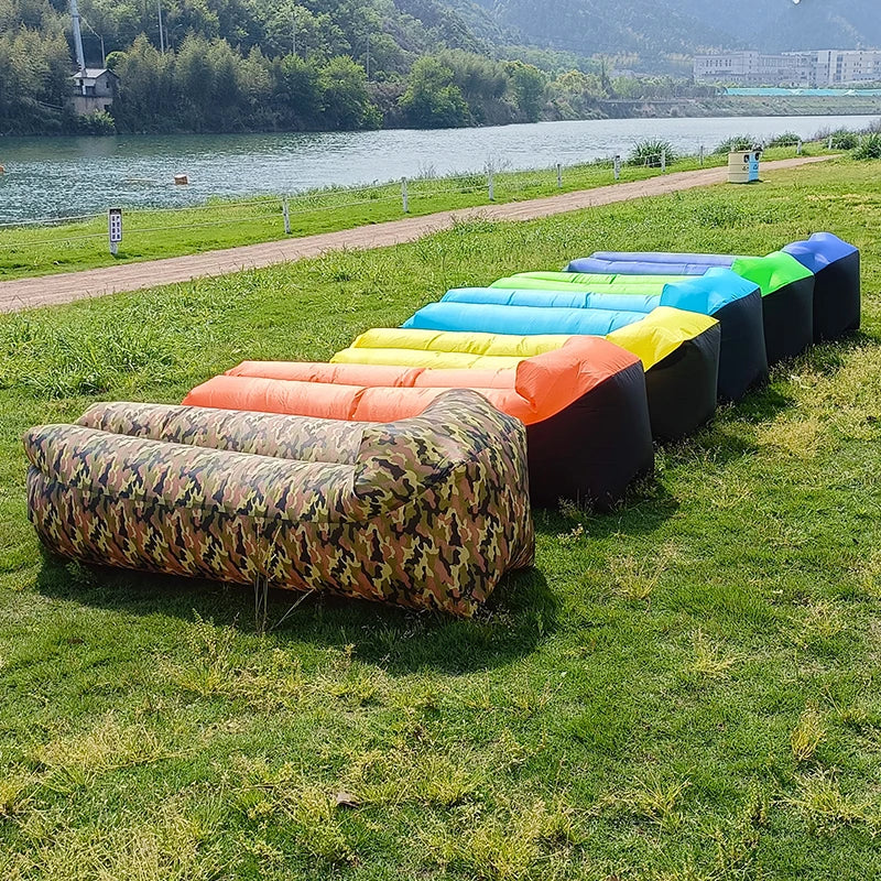 Trend Outdoor Products Fast Infaltable Air Sofa Bed Good Quality Sleeping Bag Inflatable Air Bag Lazy bag Beach Sofa 240*70cm