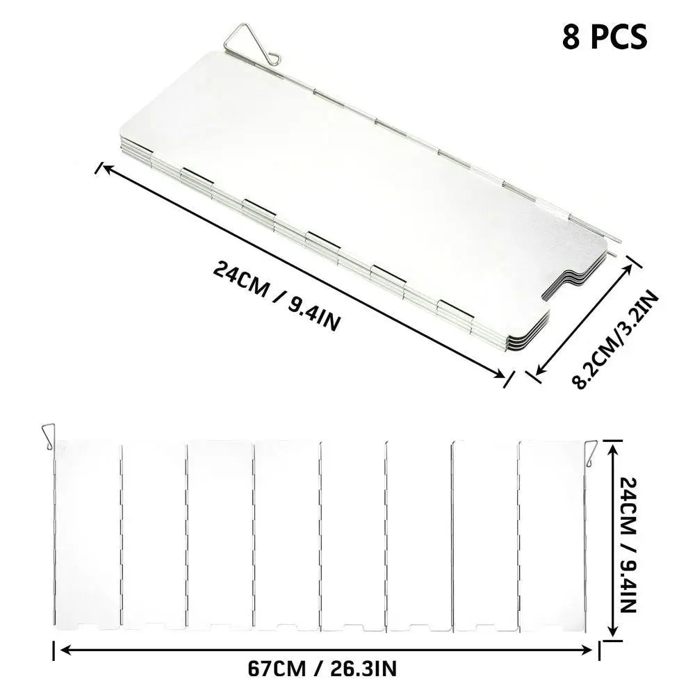 Camping Stove Windshield – 8/9/10/12/14/16 Plates Aluminum Alloy Wind Screen