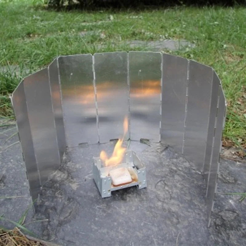 Camping Stove Windshield – 8/9/10/12/14/16 Plates Aluminum Alloy Wind Screen