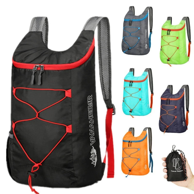 Multifunctional Folding Backpack – Lightweight Waterproof Nylon Sports Bag
