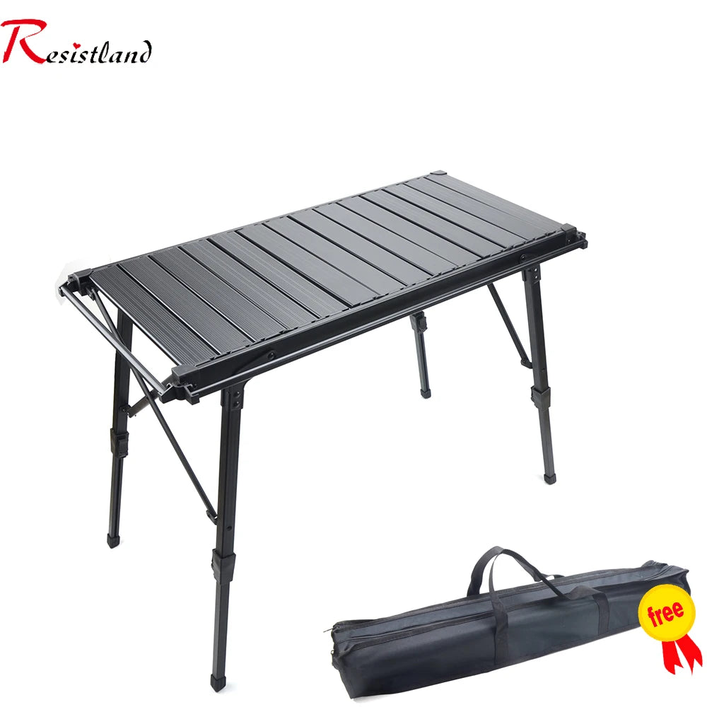 IGT Camping Folding Wood Table – Portable Gas Stove & BBQ Grill Table