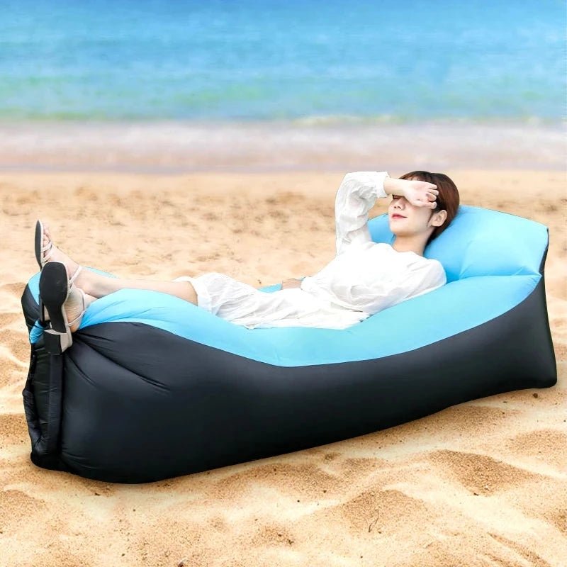 Trend Outdoor Products Fast Infaltable Air Sofa Bed Good Quality Sleeping Bag Inflatable Air Bag Lazy bag Beach Sofa 240*70cm