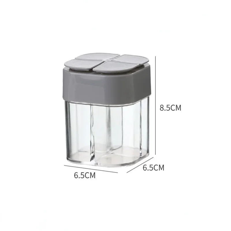 4-in-1 Camping Spice Jar – Portable Seasoning Dispenser with Lid, 4 Compartments