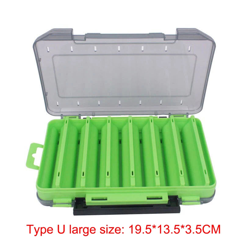 Shrimp & Squid Fishing Tackle Box – Double-Sided U-Shape Wooden/Plastic Case