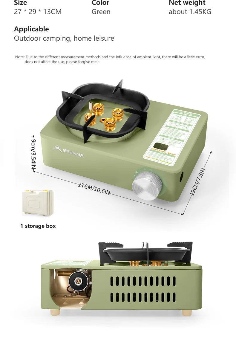 BISINNA Camping Gas Stove – 5800W High-Power Portable Cassette Burner for Hiking & Outdoor Cooking