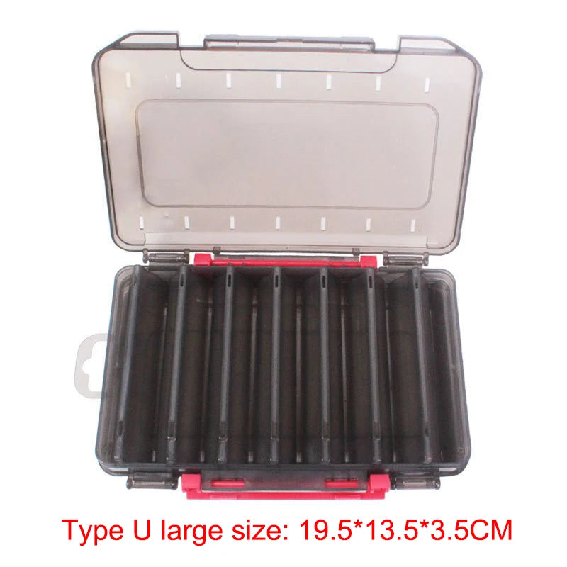 Shrimp & Squid Fishing Tackle Box – Double-Sided U-Shape Wooden/Plastic Case
