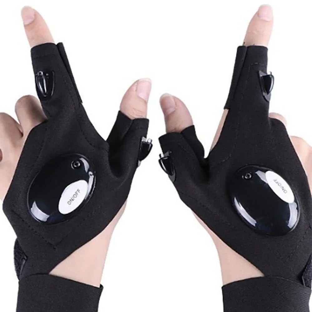 LED Fingerless Fishing & Cycling Gloves – Light-Up Gloves for Outdoor Activities