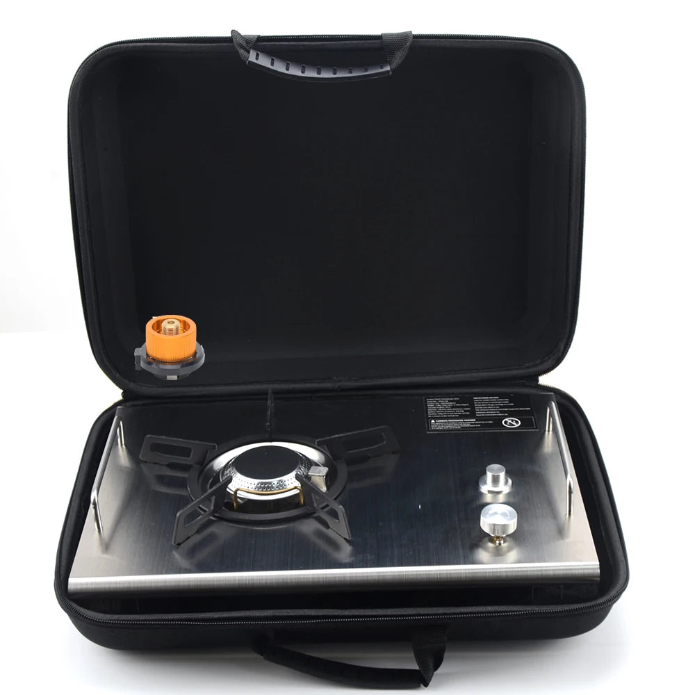 IGT Camping Folding Wood Table – Portable Gas Stove & BBQ Grill Table