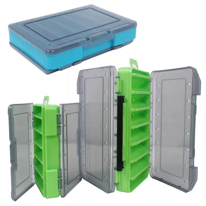Shrimp & Squid Fishing Tackle Box – Double-Sided U-Shape Wooden/Plastic Case