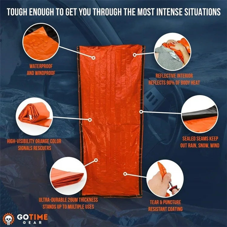 Portable Waterproof Emergency Sleeping Bag – Mylar Thermal Survival Sack