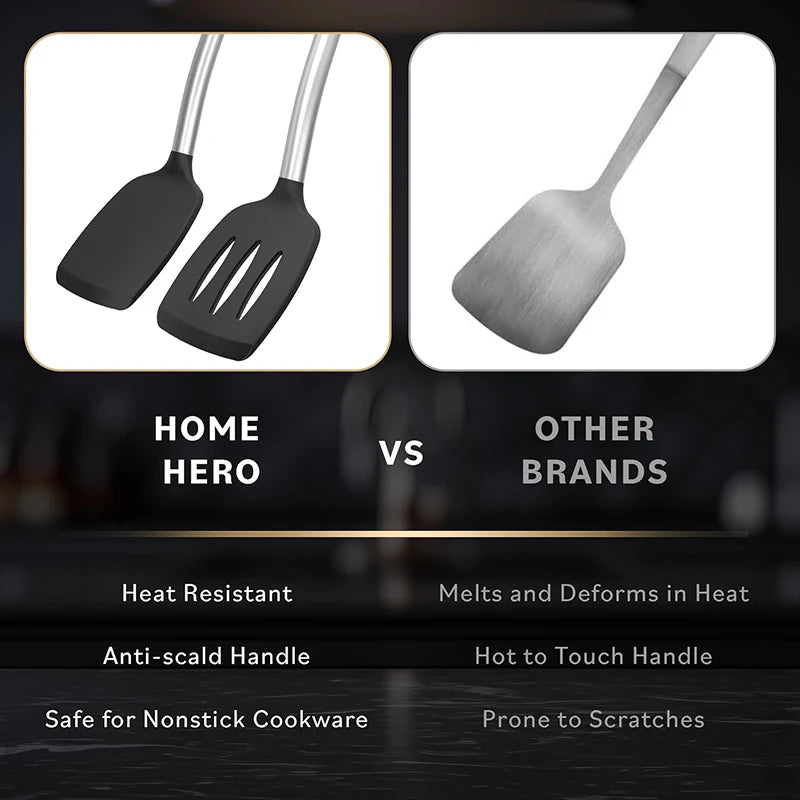 2-Piece Silicone Spatula Set – Heat-Resistant Nonstick Kitchen Cooking Tools