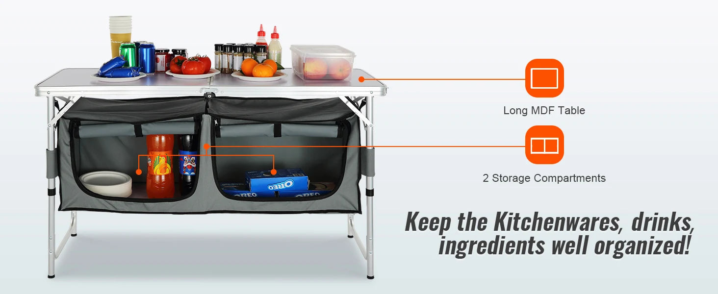 SucceBuy Folding Camping Table – Quick-Setup MDF Outdoor Picnic & BBQ Table