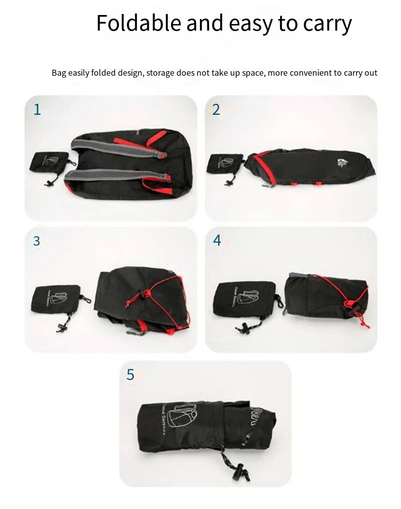 Multifunctional Folding Backpack – Lightweight Waterproof Nylon Sports Bag