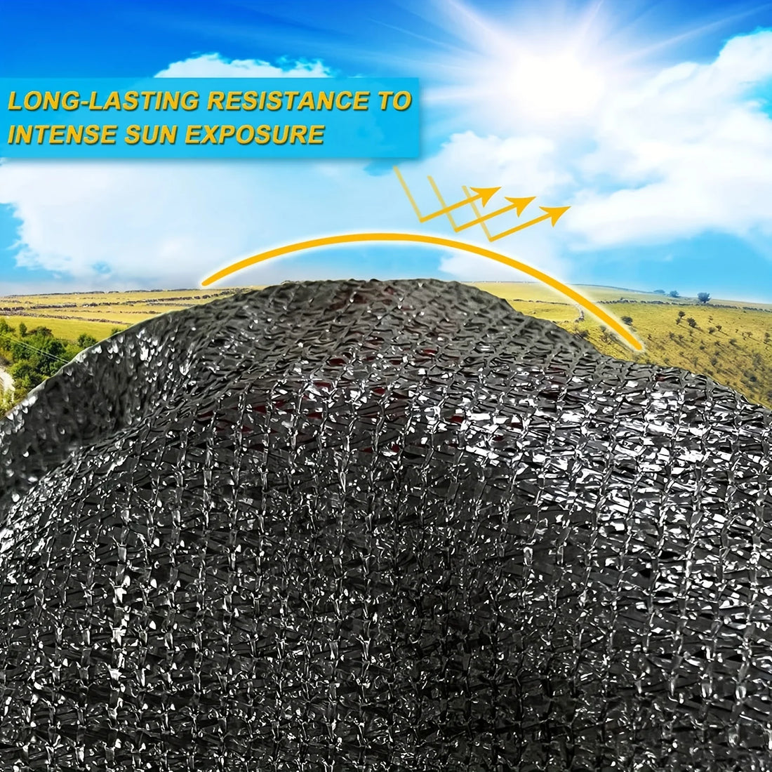 Black Shade Cloth – Sunblock Mesh Cover with Grommets for Pergola, Garden & Patio
