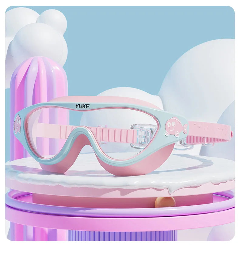 Kids Swimming Goggles – Waterproof, Anti-Fog, HD Large Frame Swim Glasses for Boys & Girls