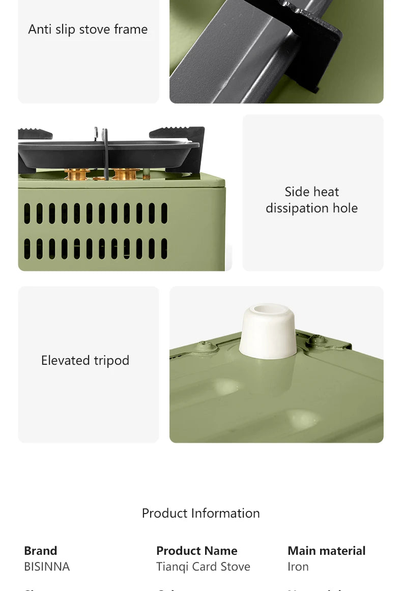 BISINNA Camping Gas Stove – 5800W High-Power Portable Cassette Burner for Hiking & Outdoor Cooking