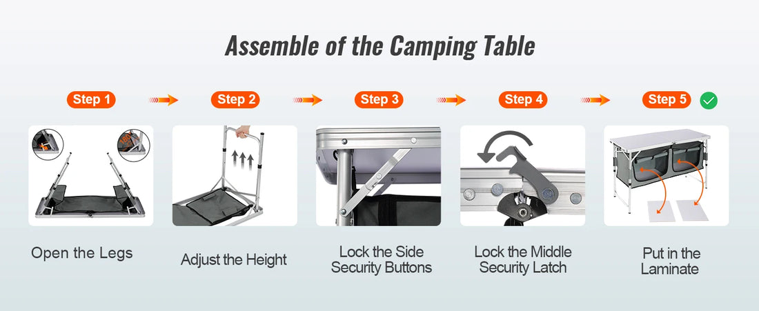 SucceBuy Folding Camping Table – Quick-Setup MDF Outdoor Picnic & BBQ Table