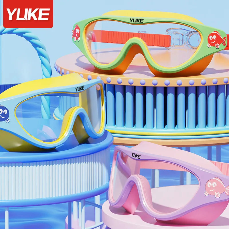 Kids Swimming Goggles – Waterproof, Anti-Fog, HD Large Frame Swim Glasses for Boys & Girls