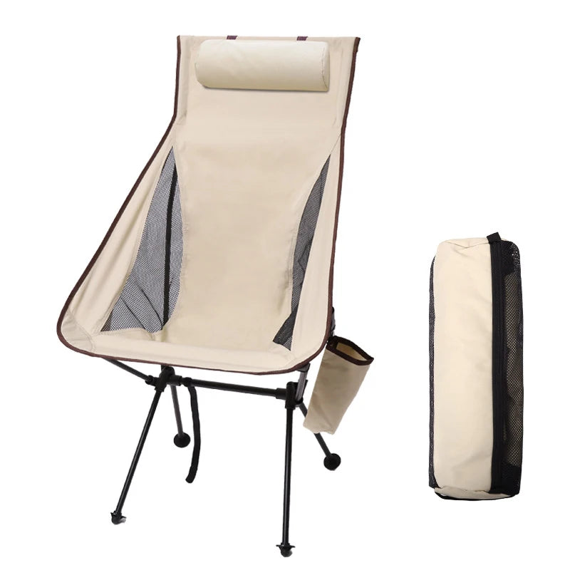 Westtune Portable Folding Camping Chair – Lightweight Aluminum Alloy Chair with Headrest