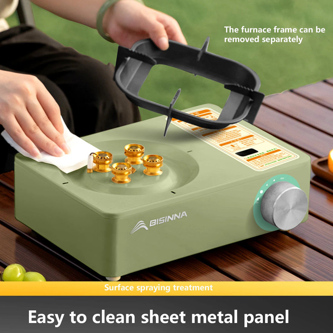 BISINNA Camping Gas Stove – 5800W High-Power Portable Cassette Burner for Hiking & Outdoor Cooking
