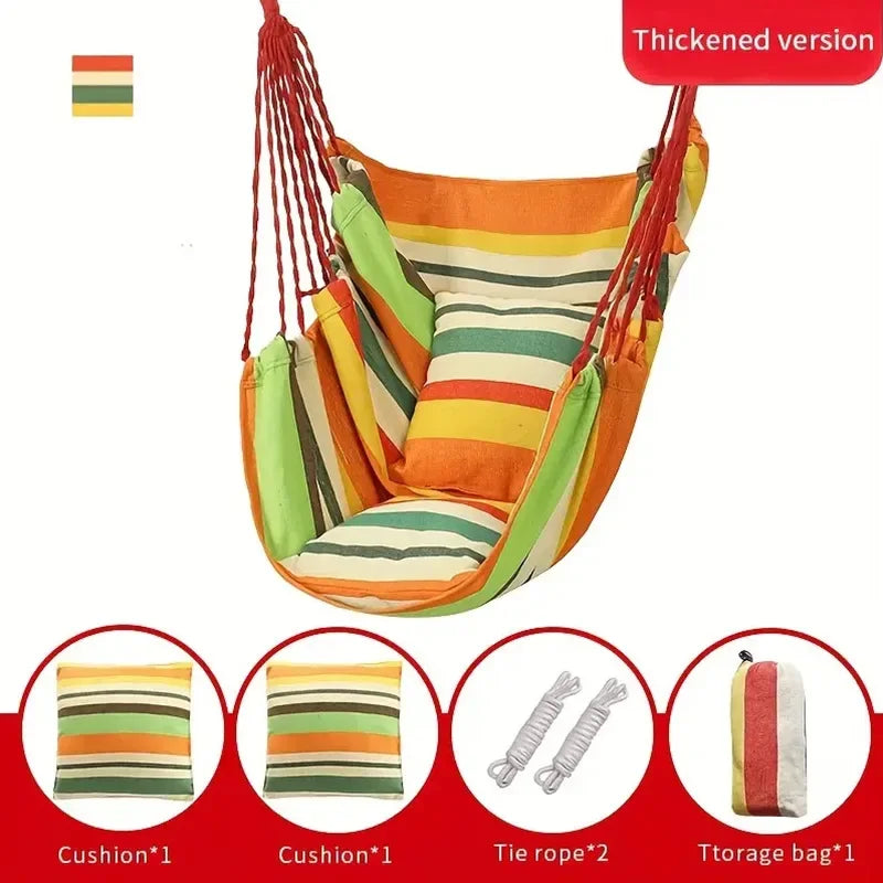 Durable Hanging Hammock Chair – Cotton Rope Indoor & Outdoor Swing