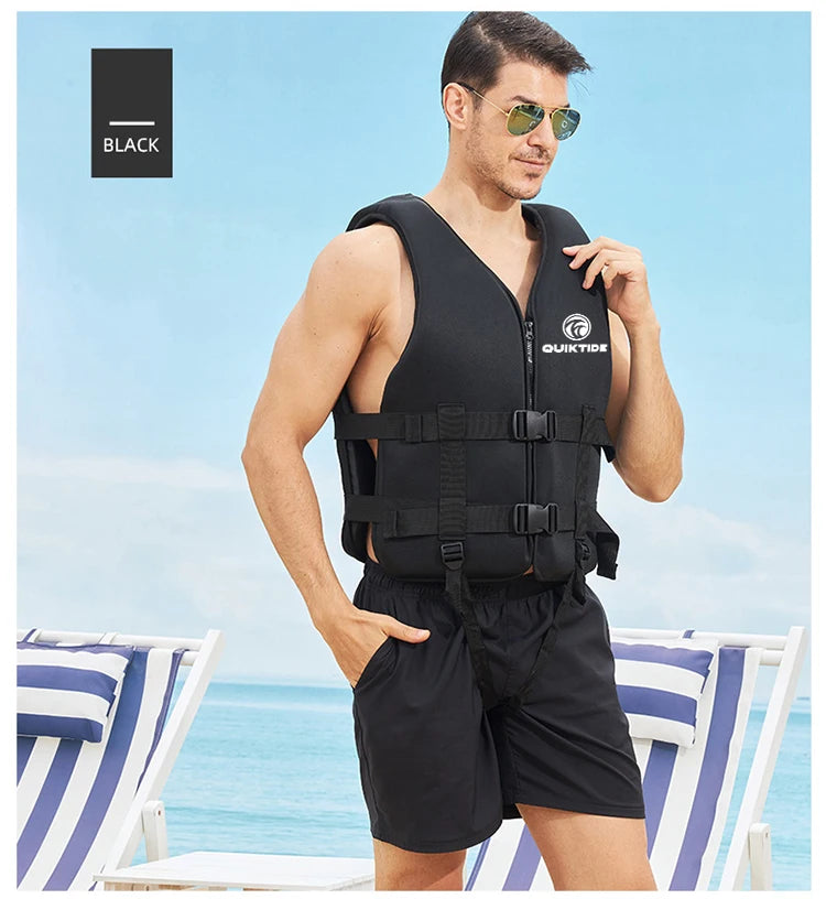 Neoprene Life Jacket – Adult & Children Buoyancy Vest for Swimming, Boating, Skiing & Water Sports