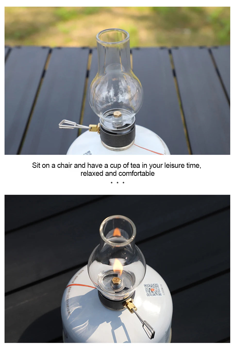 Portable Camping Gas Candle Lamp – Butane Outdoor Light