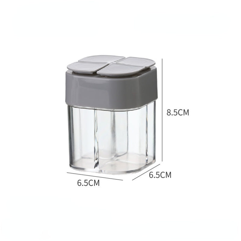 4-in-1 Camping Spice Jar – Portable Seasoning Dispenser with Lid, 4 Compartments