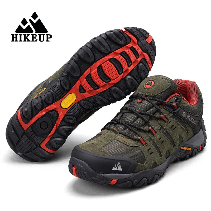 HIKEUP Men’s Hiking Shoes – Suede Leather Outdoor Trekking Sneakers