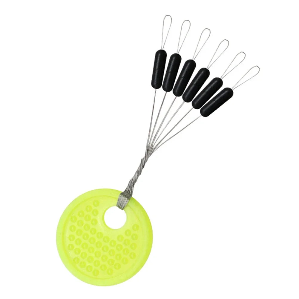 60-Piece Fishing Line Space Beans Set – Rubber Stopper Oval & Column Bobber Tools