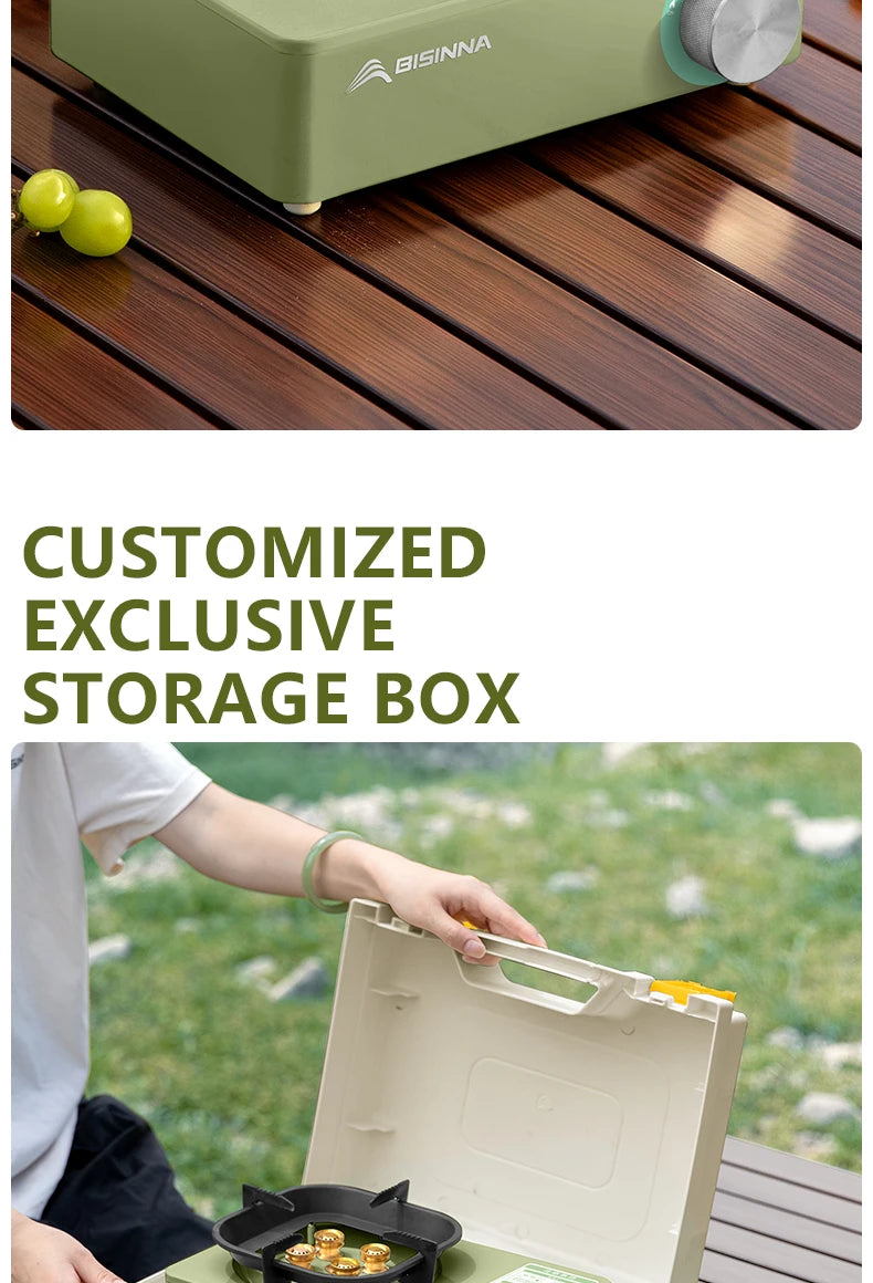 BISINNA Camping Gas Stove – 5800W High-Power Portable Cassette Burner for Hiking & Outdoor Cooking