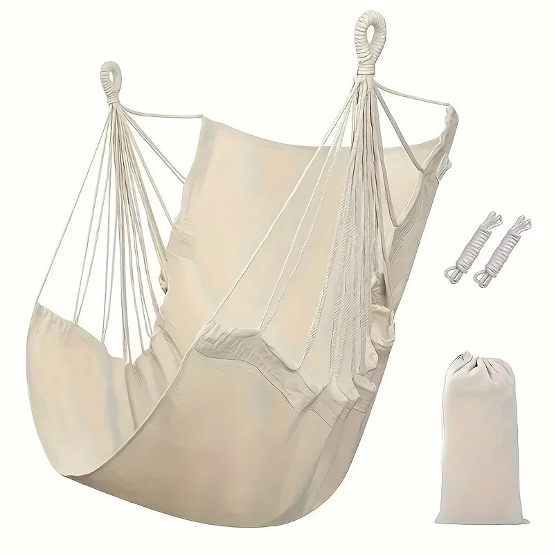 Durable Hanging Hammock Chair – Cotton Rope Indoor & Outdoor Swing