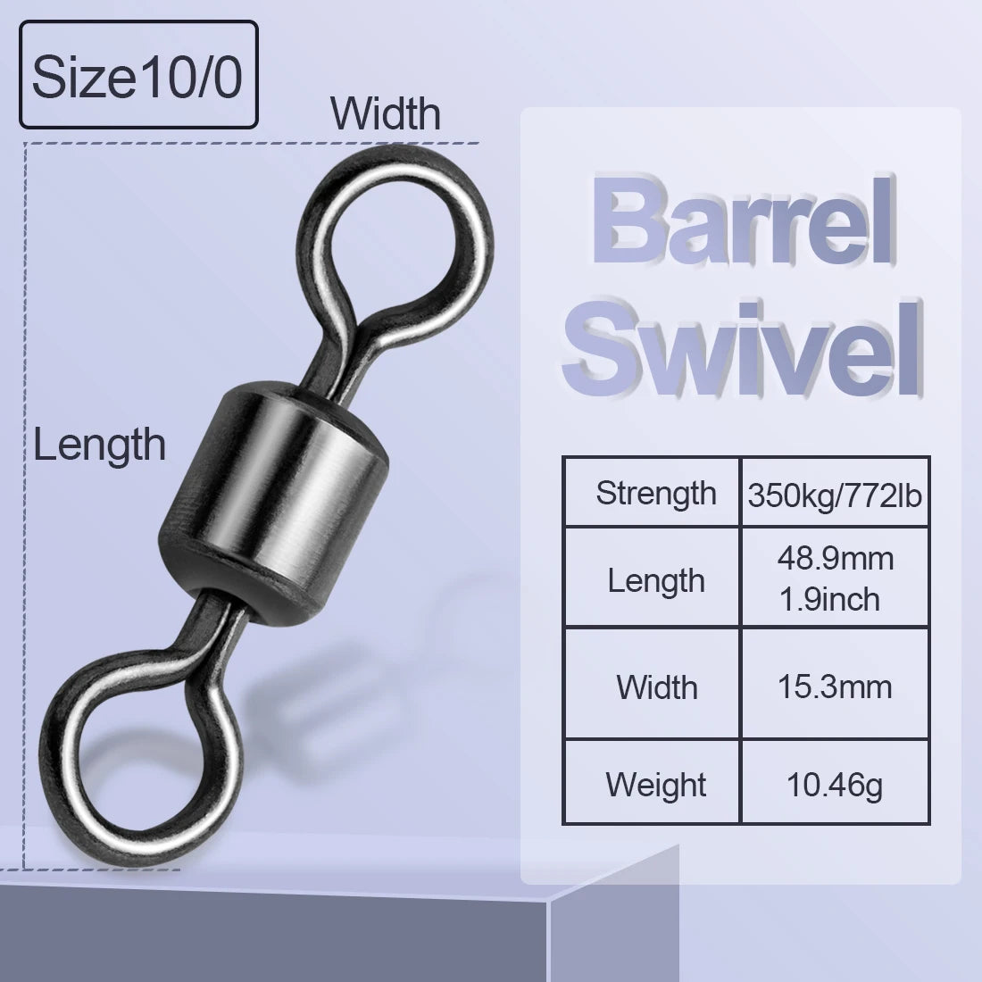 FishTrip 100-Pack Rolling Barrel Swivels – Stainless Steel Saltwater Fishing Tackles