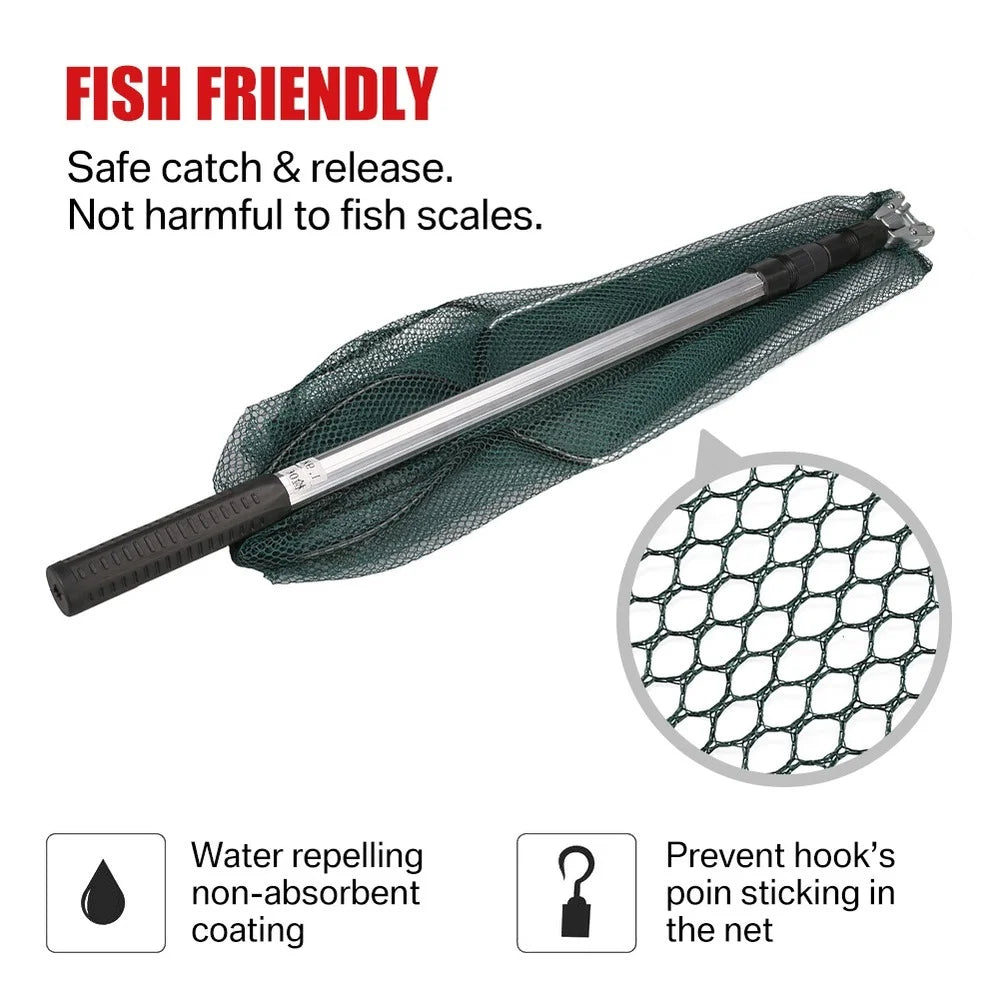 Telescopic Folding Landing Net – Extendable Fly & Carp Fishing Net