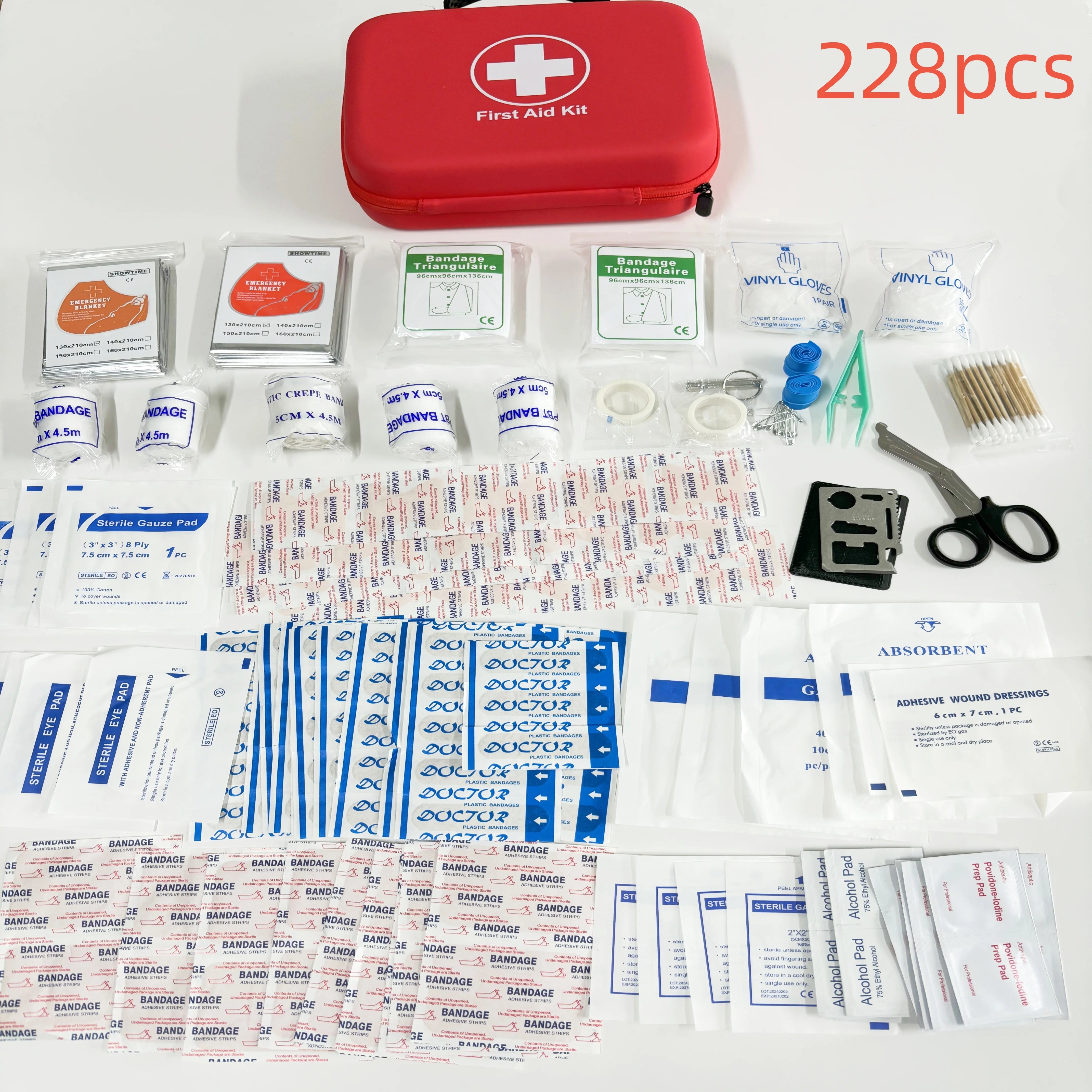 Portable Emergency First Aid Kit – Travel, Camping & Household Survival Bag