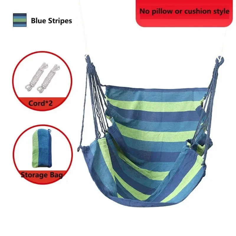 200KG Canvas Hammock Chair – Thick Swing Seat with Storage Bag
