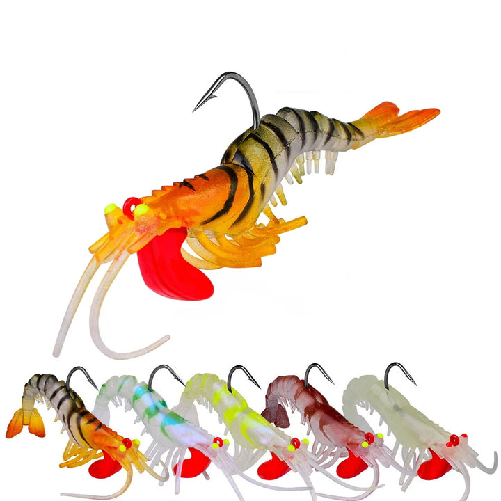 Luminous Silicone Shrimp Jig Head Swimbait