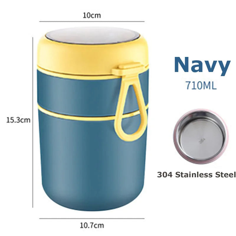 Stainless Steel Vacuum Soup & Lunch Box – Insulated Thermal Food Jar with Spoon