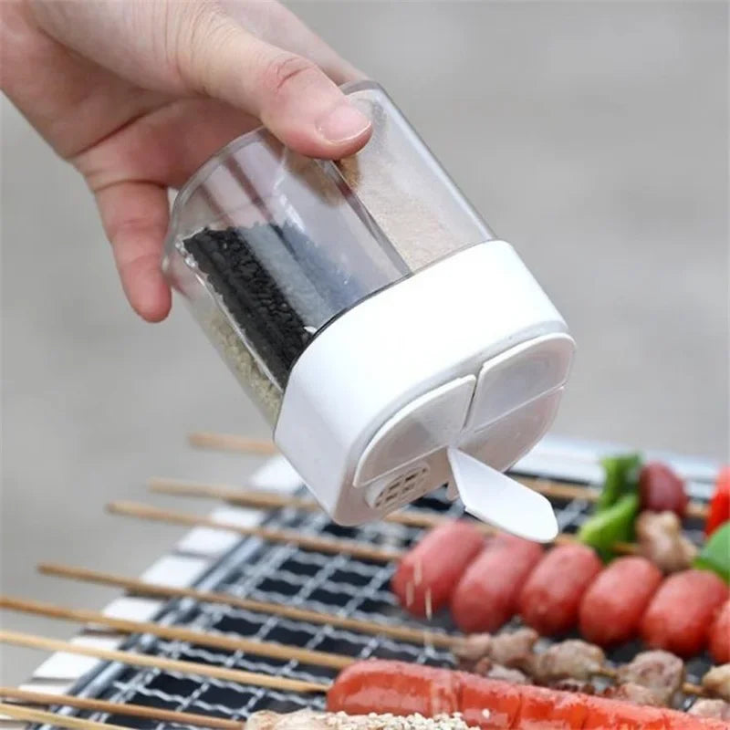 4-in-1 Camping Spice Jar – Portable Seasoning Dispenser with Lid, 4 Compartments