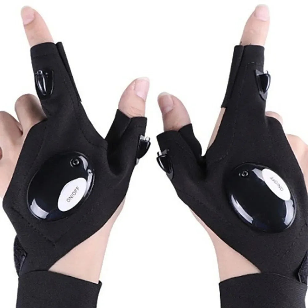 LED Fingerless Fishing & Cycling Gloves – Light-Up Gloves for Outdoor Activities