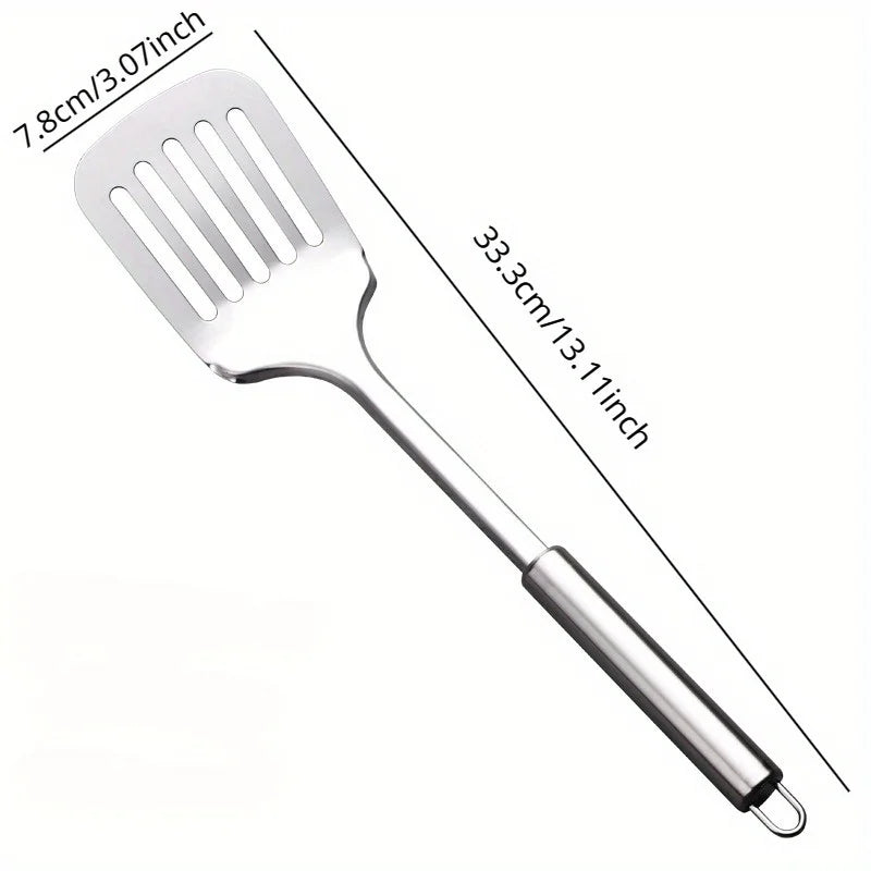 Stainless Steel Slotted Turner – Kitchen Cooking Spatula for Steak, Burger & Sauté
