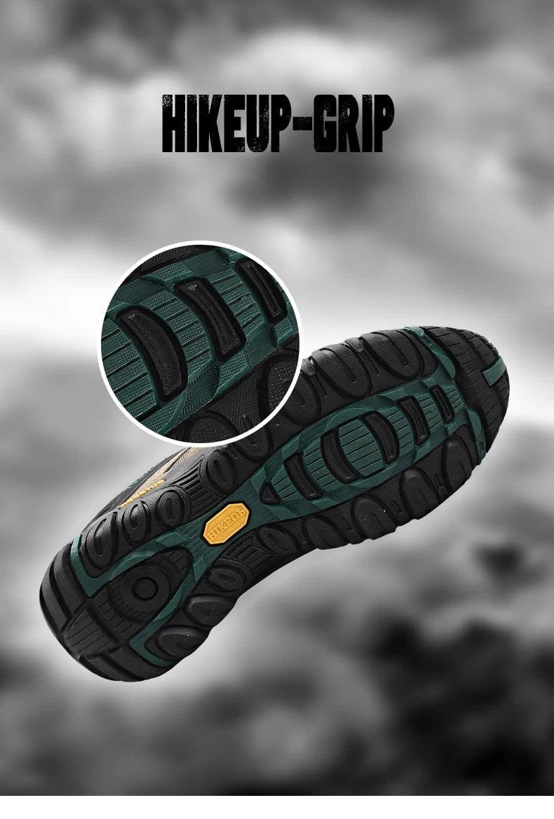 HIKEUP Men’s Hiking Shoes – Suede Leather Outdoor Trekking Sneakers