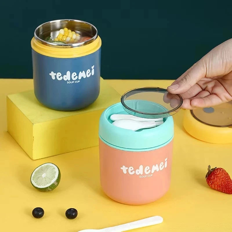 Stainless Steel Vacuum Soup & Lunch Box – Insulated Thermal Food Jar with Spoon