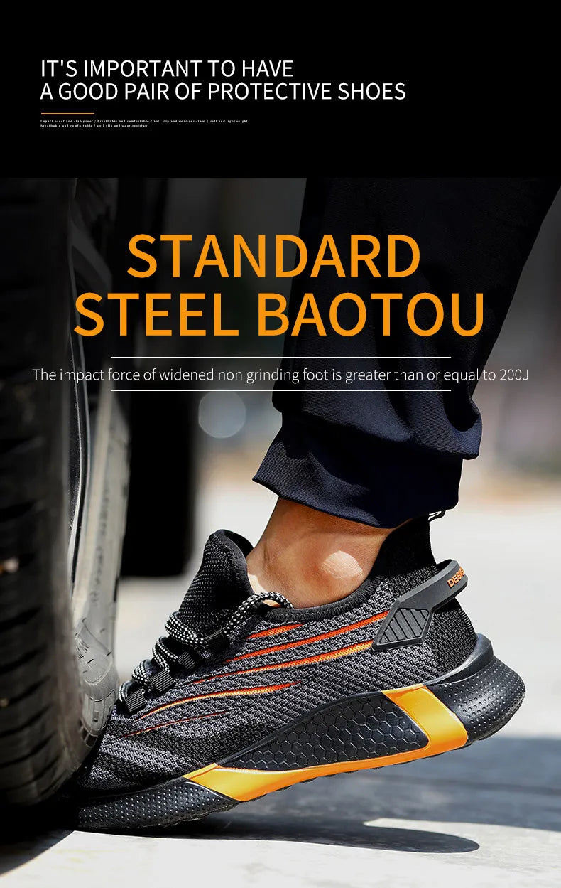 Men’s Safety Work Shoes – Lightweight, Anti-Puncture, Indestructible Boots