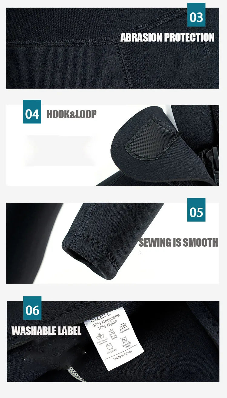 Men’s 3mm Neoprene Wetsuit – Full Body Diving & Surfing Suit