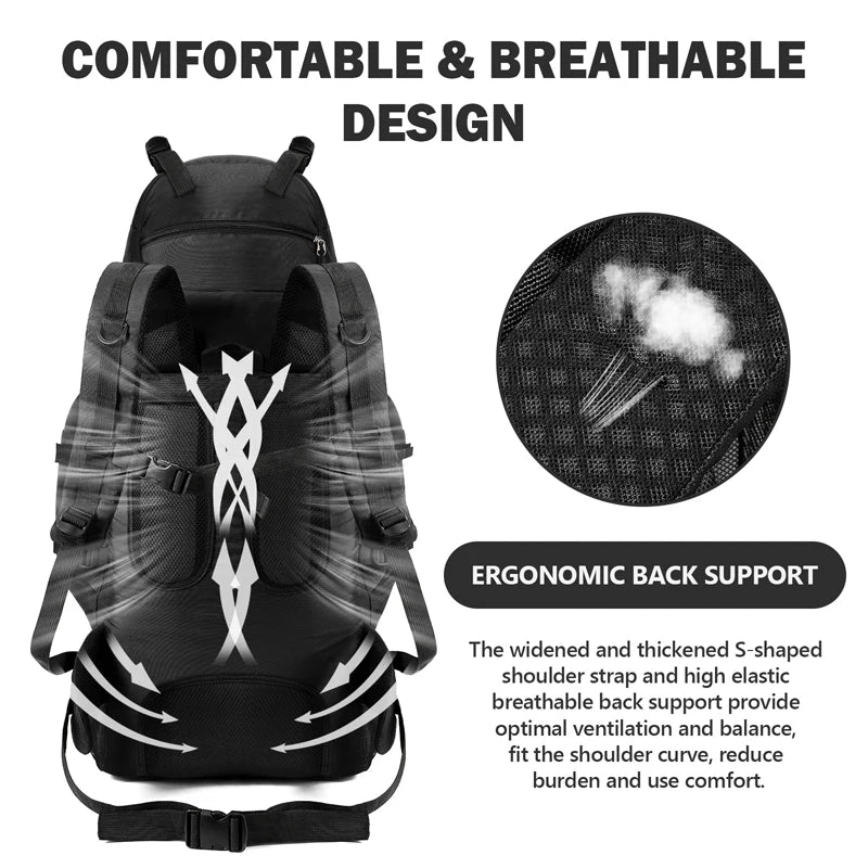 90L Waterproof Hiking Backpack – Large Capacity Trekking & Camping Rucksack