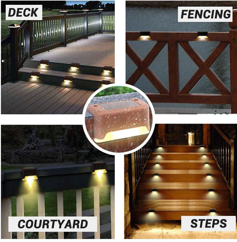Solar LED Outdoor Lights – Waterproof Garden, Deck & Step Lamps (1/4/8/12PCS)