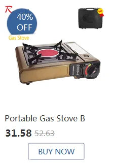 IGT Camping Folding Wood Table – Portable Gas Stove & BBQ Grill Table